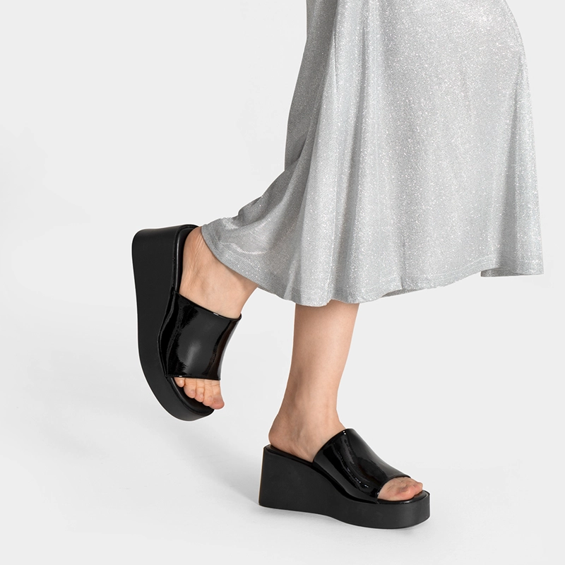 SANDALIA CASUAL PLATAFORMA NEGRA MUJER WEIDE QIU330 - 3