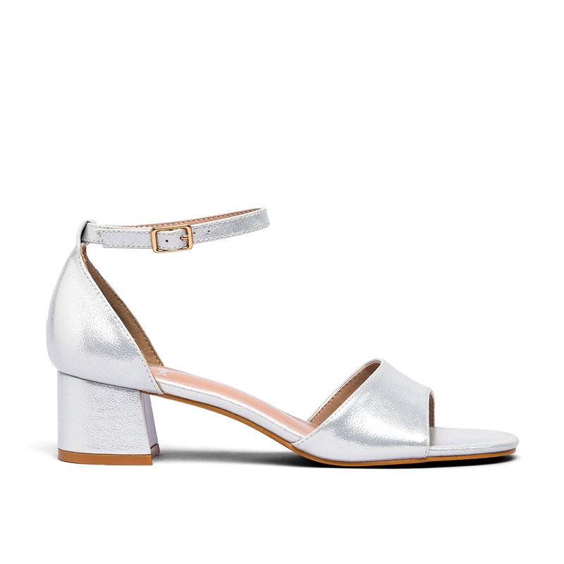 SANDALIA TACO  PLATEADA FIESTA MUJER WEIDE QIU238 - 1
