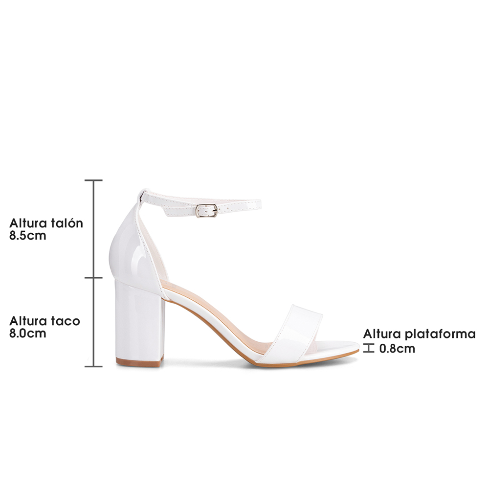 SANDALIA CASUAL TACO ALTO BLANCA MUJER WEIDE GH80 - 7