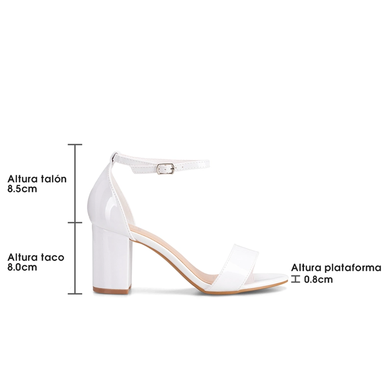 SANDALIA CASUAL TACO ALTO BLANCA MUJER WEIDE GH80 - 7