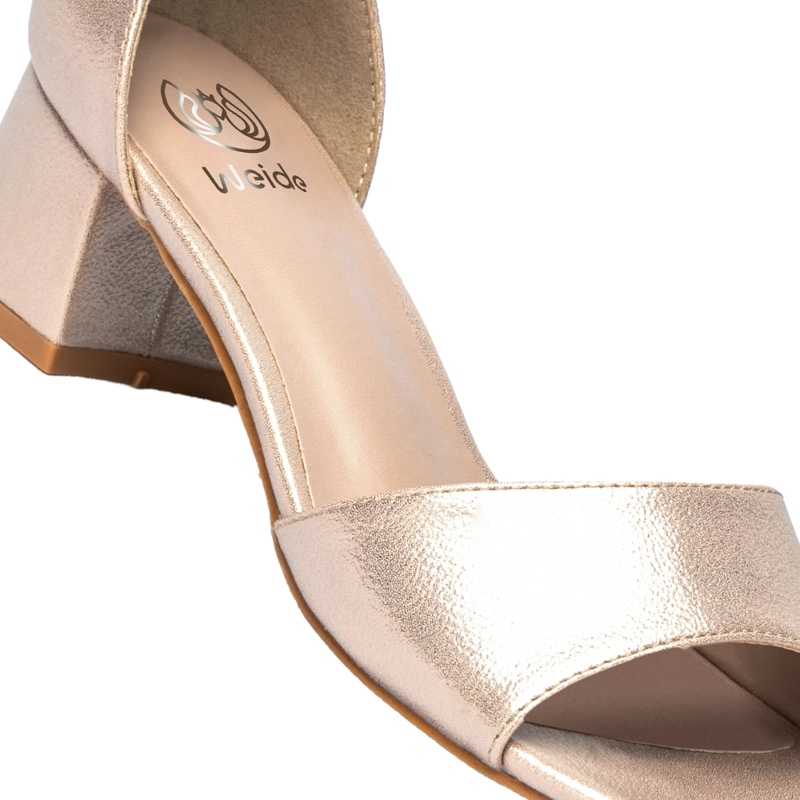 SANDALIA TACO  CHAMPAN FIESTA MUJER WEIDE QIU238 - 7