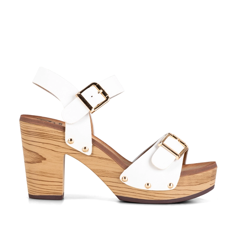 SANDALIAS TACO CASUAL BLANCA MUJER WEIDE JS58 - 1