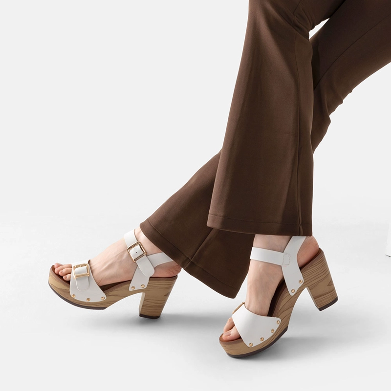 SANDALIAS TACO CASUAL BLANCA MUJER WEIDE JS58 - 2
