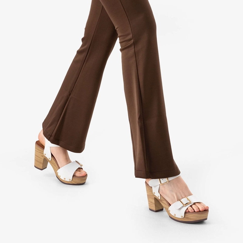 SANDALIAS TACO CASUAL BLANCA MUJER WEIDE JS58 - 3
