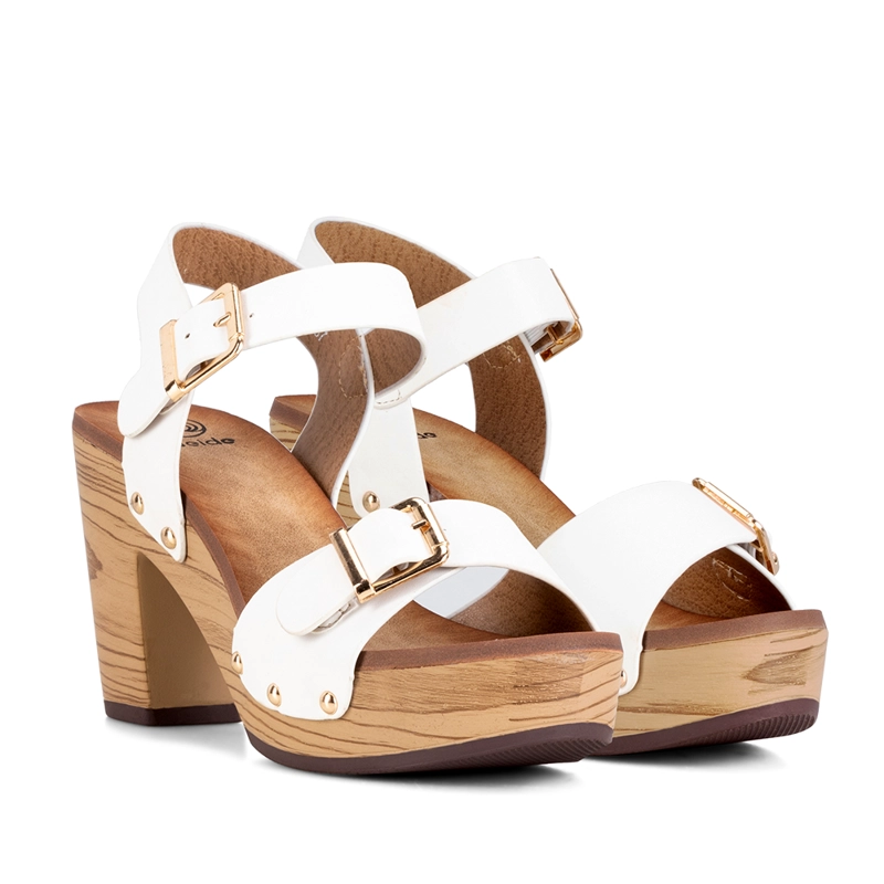 SANDALIAS TACO CASUAL BLANCA MUJER WEIDE JS58 - 6