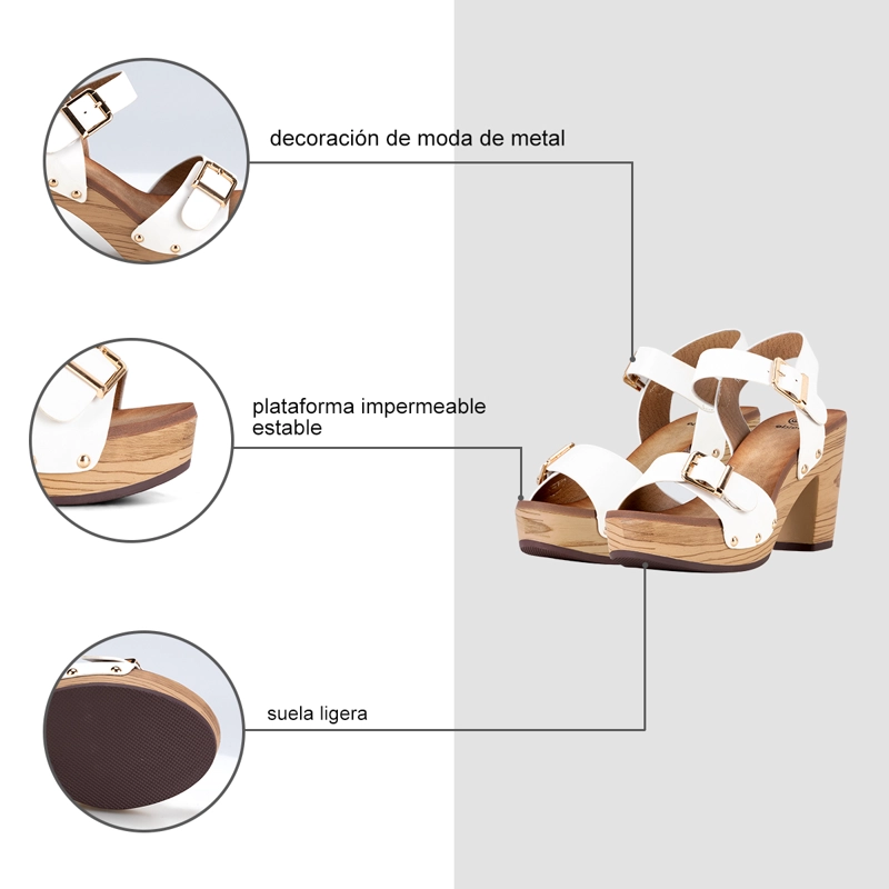 SANDALIAS TACO CASUAL BLANCA MUJER WEIDE JS58 - 8