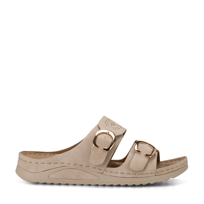 SANDALIA PLANA CASUAL MUJER BEIGE WEIDE JN31 - 1