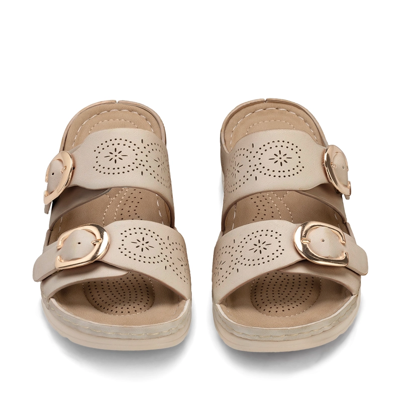 SANDALIA PLANA CASUAL MUJER BEIGE WEIDE JN31 - 6