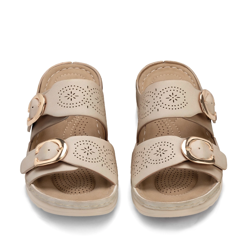 SANDALIA PLANA CASUAL MUJER BEIGE WEIDE JN31 - 6