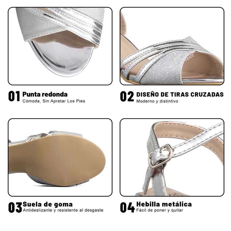 SANDALIA TACO PLATEADO FIESTA QIU257 WEIDE - 7