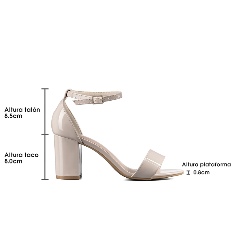 SANDALIA CASUAL TACO ALTO BEIGE MUJER WEIDE GH80 - 8