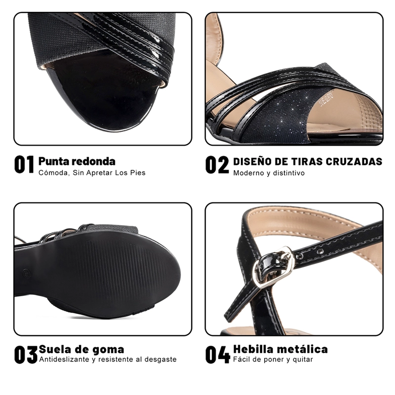 SANDALIA TACO NEGRO QIU257 WEIDE - 7
