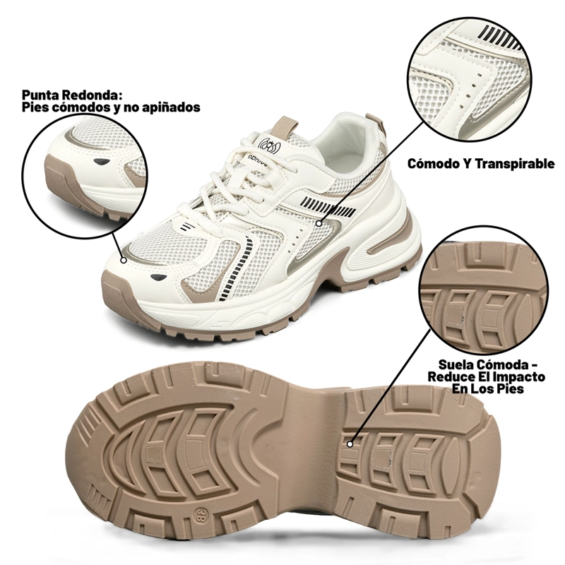 ZAPATILLA DEPORTIVA MUJER DE MALLA PLATAFORMA WEIDE LT206 - 8