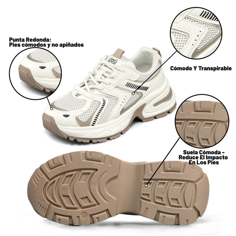 ZAPATILLA DEPORTIVA MUJER DE MALLA PLATAFORMA WEIDE LT206 - 8