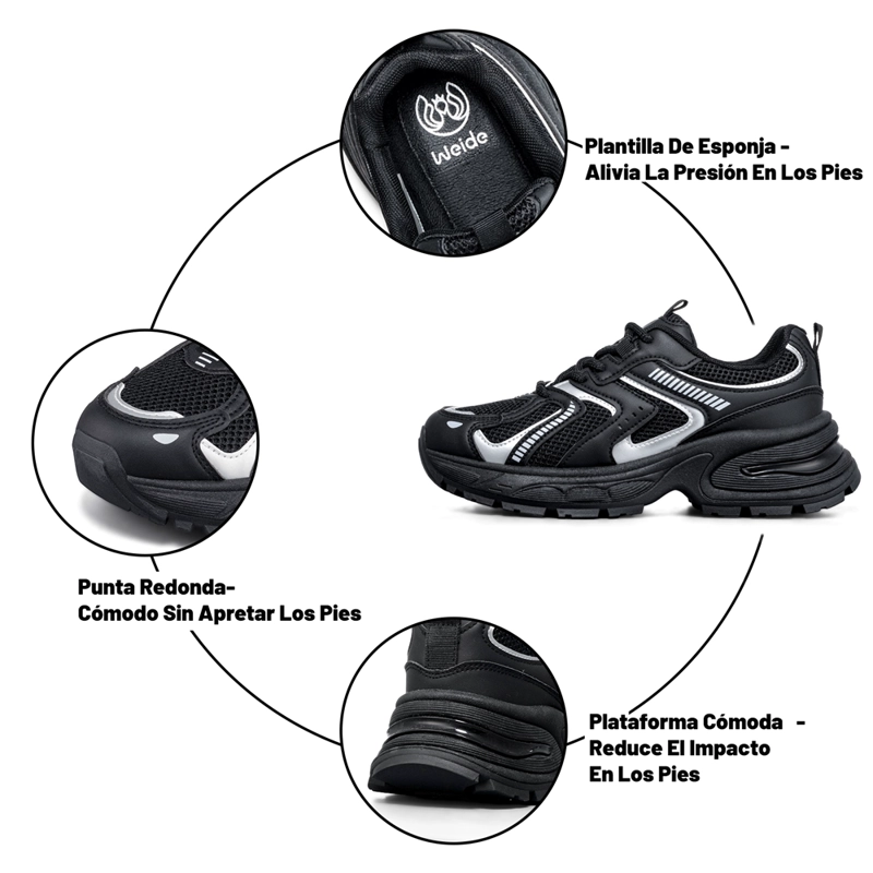 ZAPATILLA DEPORTIVA MUJER DE MALLA PLATAFORMA WEIDE LT206 - 9