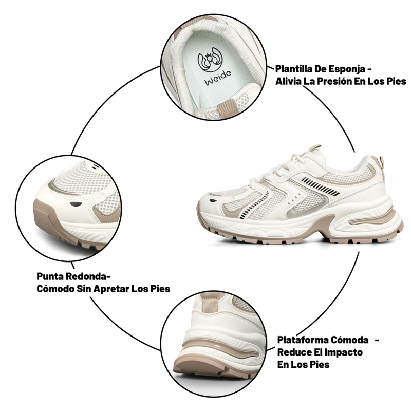 ZAPATILLA DEPORTIVA MUJER DE MALLA PLATAFORMA WEIDE LT206 - 9