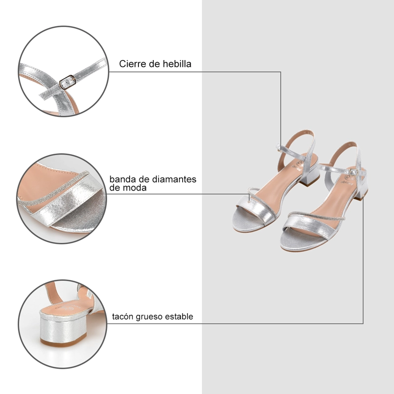 SANDALIA TACO PLATEADA FIESTA MUJER WEIDE YOU220 - 8