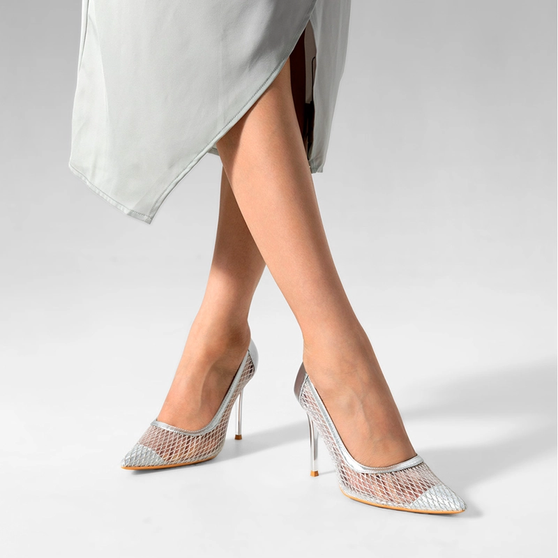 ZAPATO TACO ALTO ELEGANTE MALLA MODA MUJER WEIDE GHE36 - 3