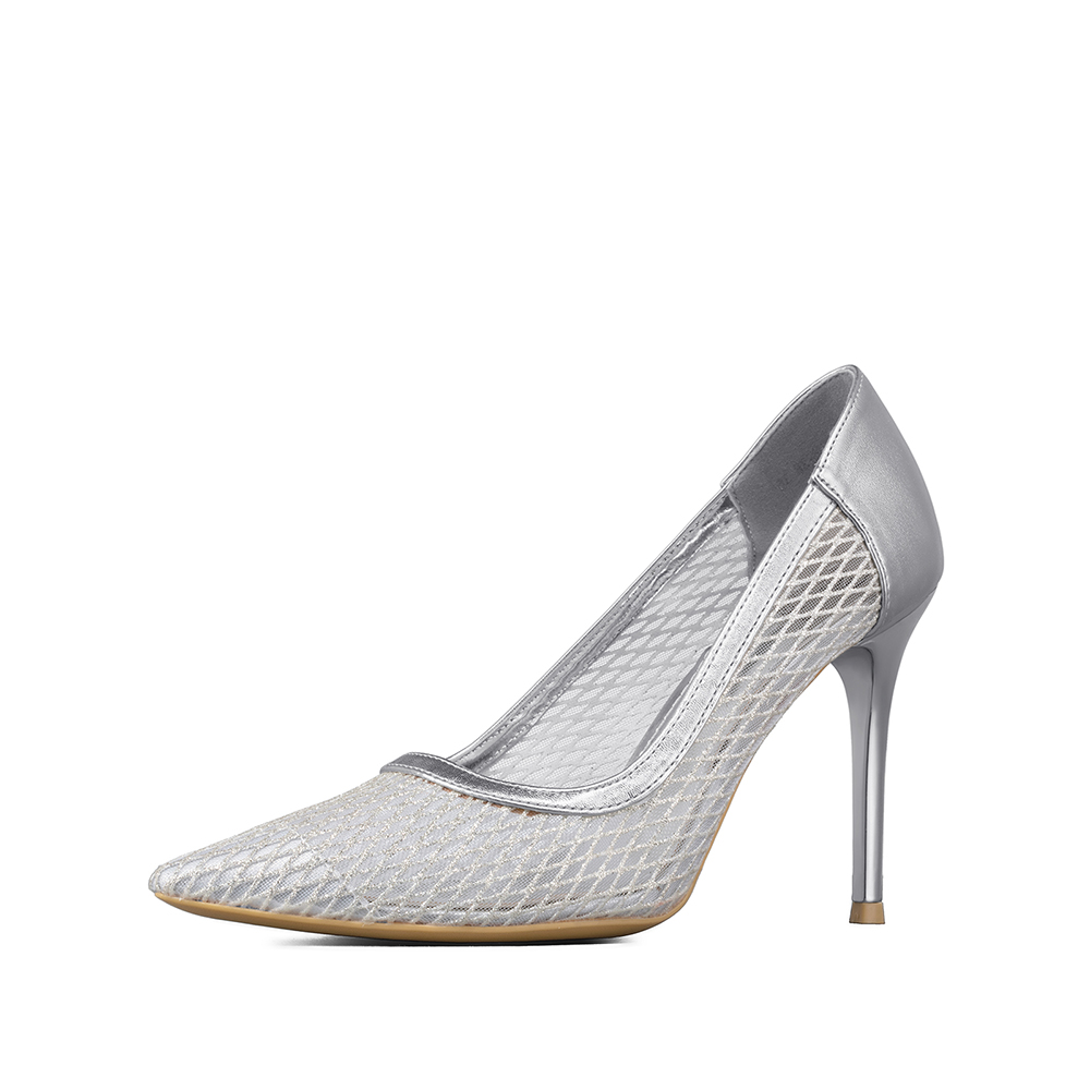 ZAPATO TACO ALTO ELEGANTE MALLA MODA MUJER WEIDE GHE36 - 7