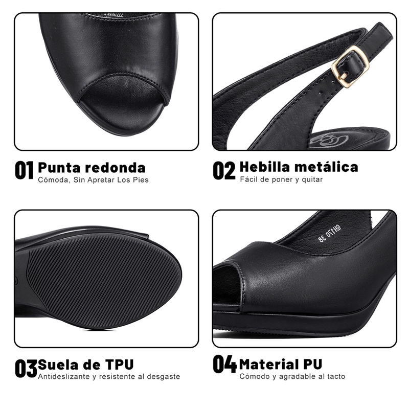 ZAPATO ELEGANTE  TALON LIBRE  PEEP TOE MUJER WEIDE GH170 - 9