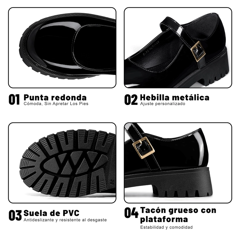 ZAPATO MARY JANE PLATAFORMA ESCOLAR MUJER WEIDE JN720 - 9