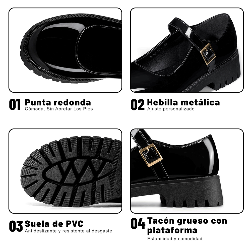 ZAPATO MARY JANE PLATAFORMA ESCOLAR MUJER WEIDE JN720 - 9