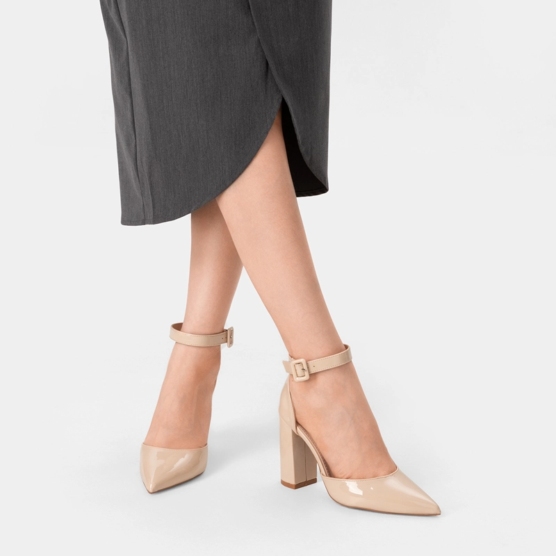 ZAPATO TACO ALTO BEIGE FIESTA MUJER WEIDE GH62 - 3
