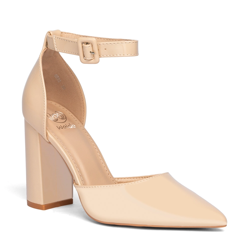 ZAPATO TACO ALTO BEIGE FIESTA MUJER WEIDE GH62 - 5