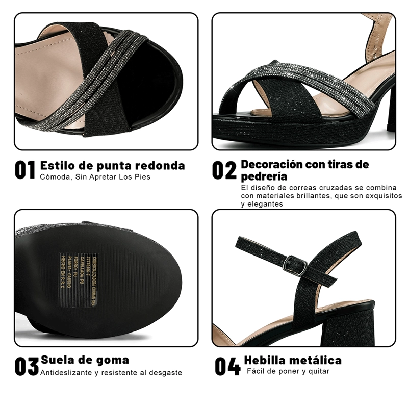 SANDALIA TACO DE MODA CON PEDRERIA MUJER WEIDE YOU536 - 8