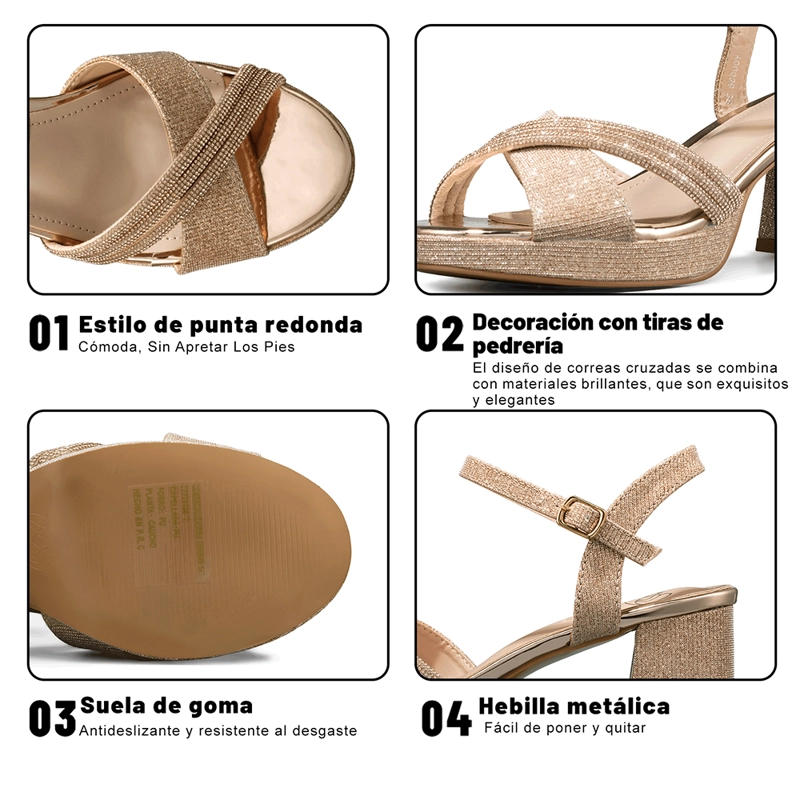 SANDALIA TACO DE MODA CON PEDRERIA MUJER WEIDE YOU536 - 8