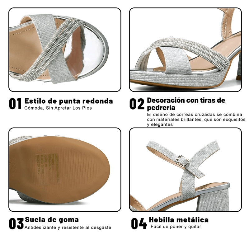 SANDALIA TACO DE MODA CON PEDRERIA MUJER WEIDE YOU536 - 8