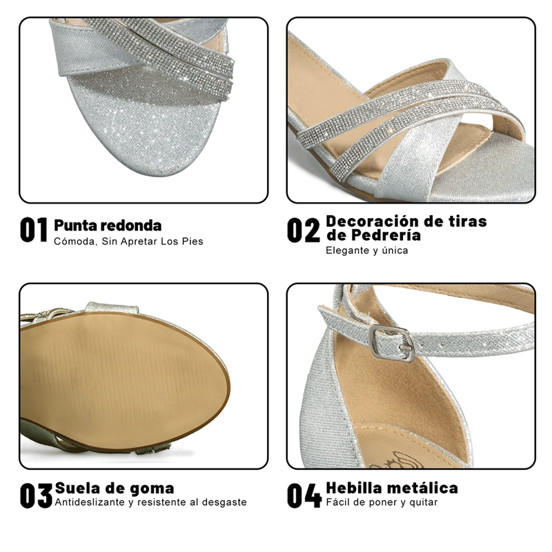 SANDALIA TACO GRUESO FIESTA PEDRERIA MUJER WEIDE YOU525 - 9