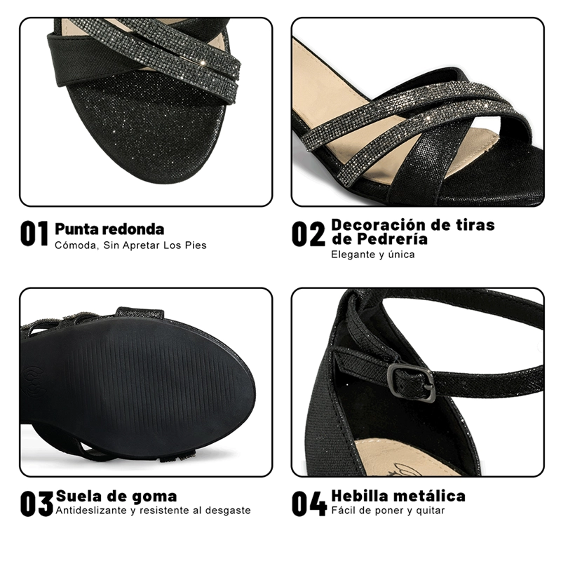 SANDALIA TACO GRUESO FIESTA PEDRERIA MUJER WEIDE YOU525 - 9