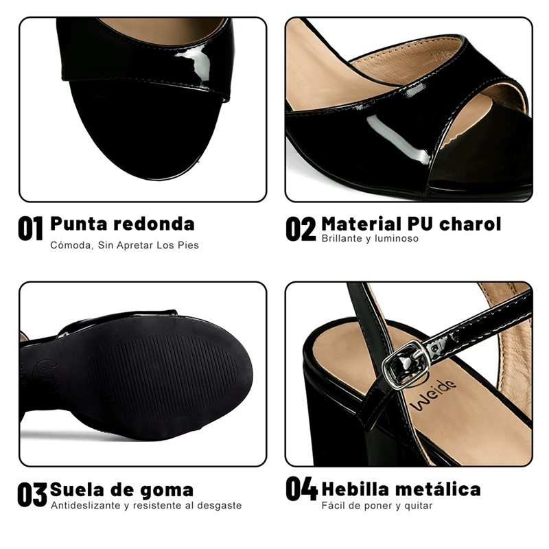 SANDALIA CASUAL TACO ALTO SIMIL CHAROL WEIDE MUJER YOU550 - 8