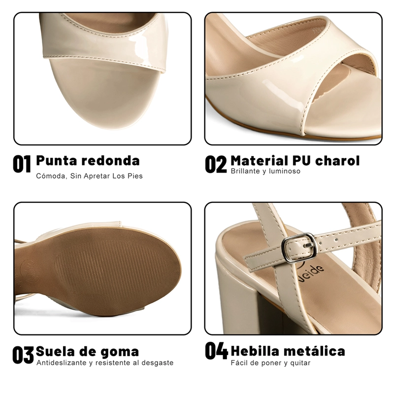 SANDALIA CASUAL TACO ALTO SIMIL CHAROL WEIDE MUJER YOU550 - 8