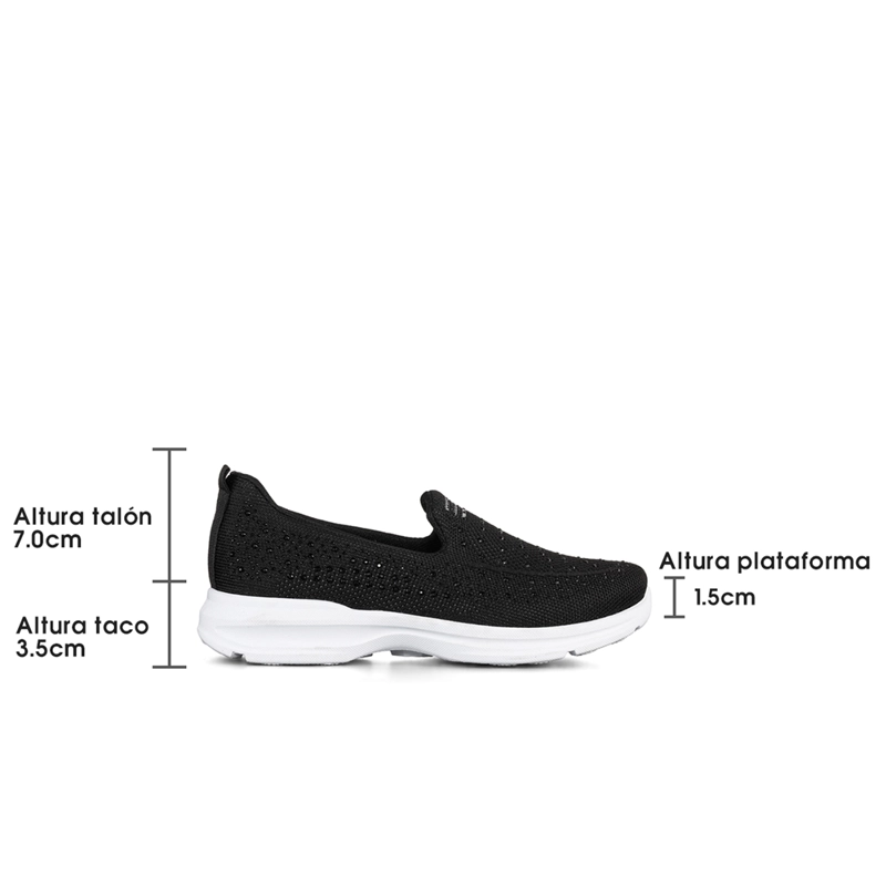 ZAPATILLA CASUAL MUJER SLIP ON CON PEDRERIA WEIDE TFA203 - 7