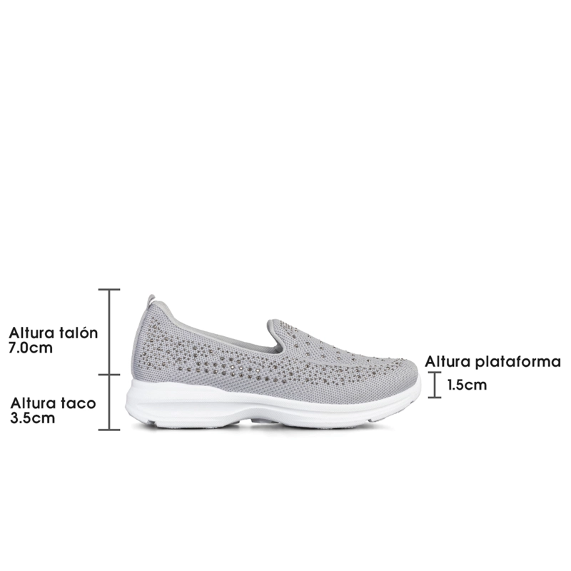 ZAPATILLA CASUAL MUJER SLIP ON CON PEDRERIA WEIDE TFA203 - 7