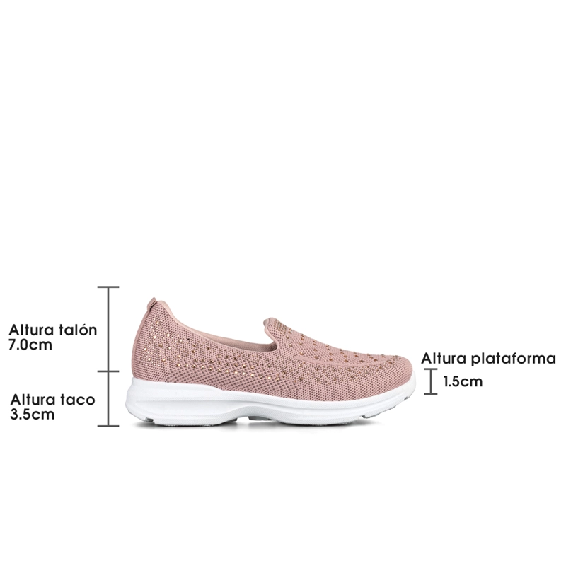 ZAPATILLA CASUAL MUJER SLIP ON CON PEDRERIA WEIDE TFA203 - 7