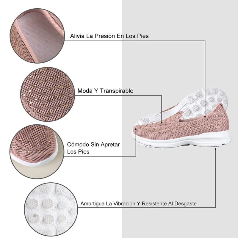 ZAPATILLA CASUAL MUJER SLIP ON CON PEDRERIA WEIDE TFA203 - 8