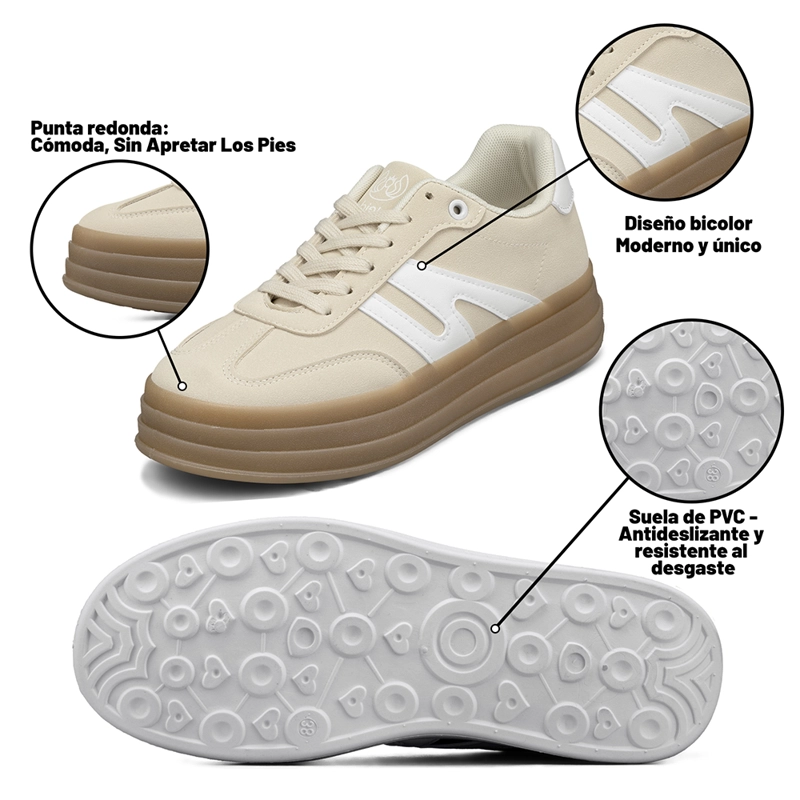 ZAPATILLA CASUAL URBANA PLATAFORMA MUJER WEIDE SL65 - 8