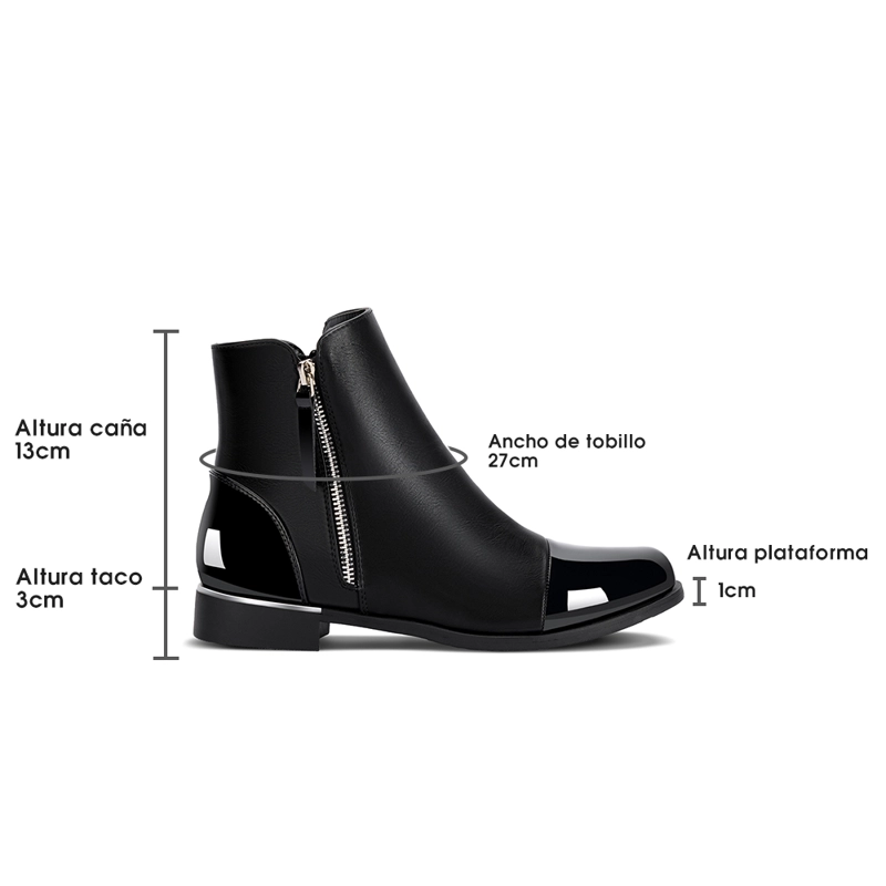BOTIN NEGRO CASUAL MUJER WEIDE ZS50 - 8
