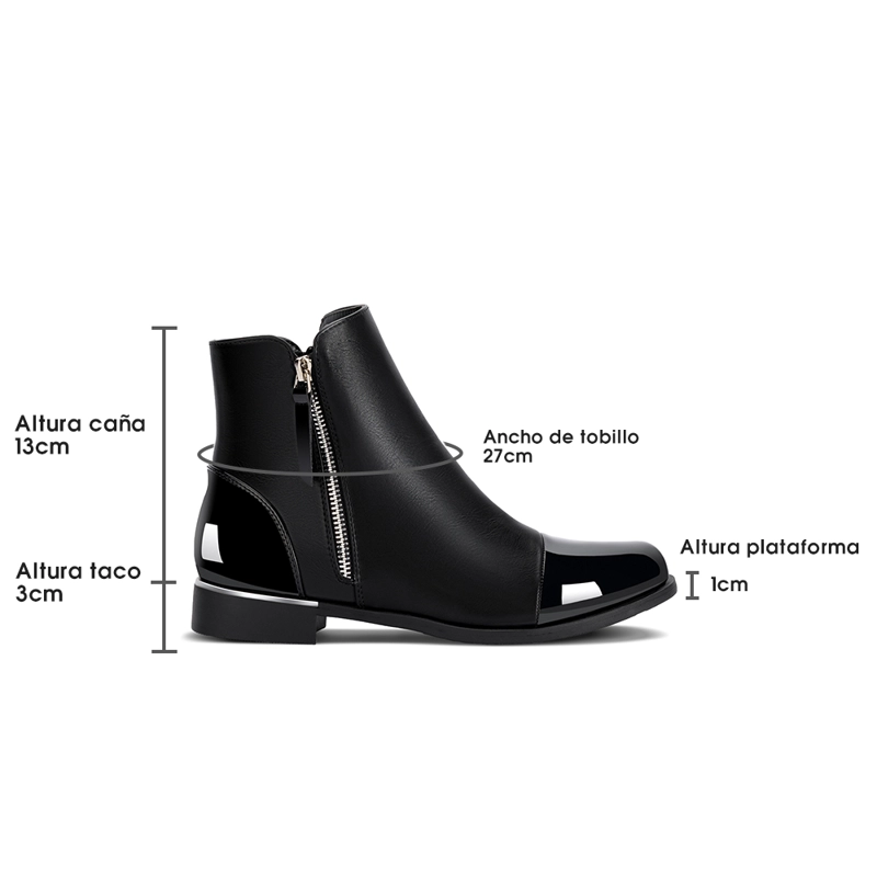 BOTIN NEGRO CASUAL MUJER WEIDE ZS50 - 8