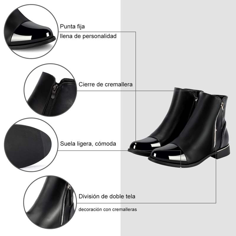 BOTIN NEGRO CASUAL MUJER WEIDE ZS50 - 9