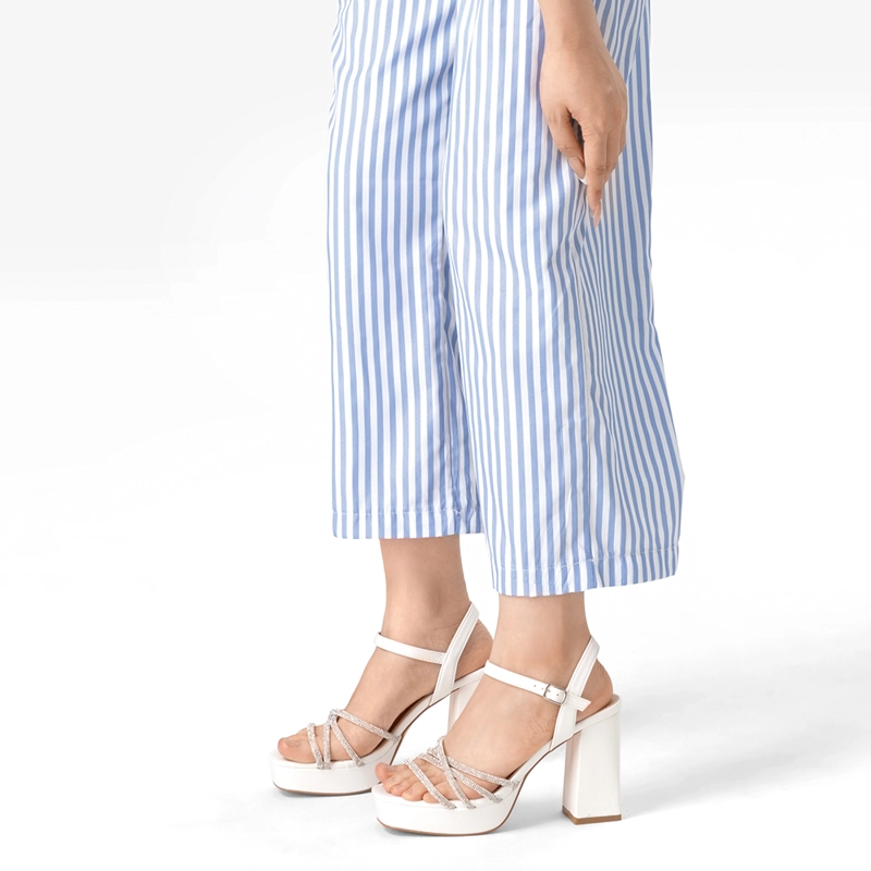 SANDALIA ECO CUERO TACO BLANCO FIESTA MUJER WEIDE YOU205 - 3