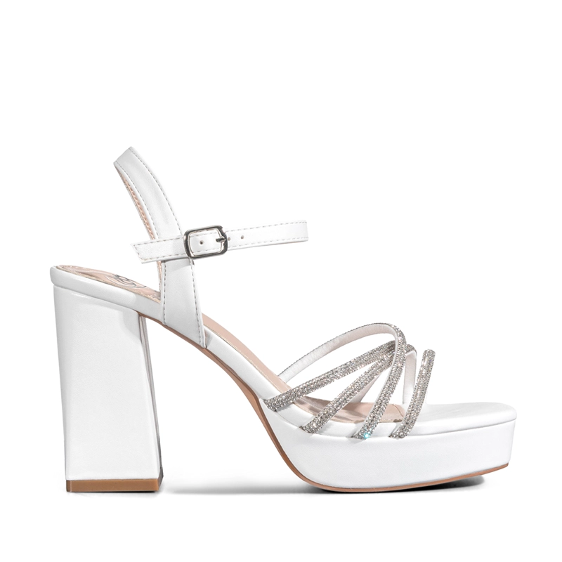SANDALIA ECO CUERO TACO BLANCO FIESTA MUJER WEIDE YOU205 - 5