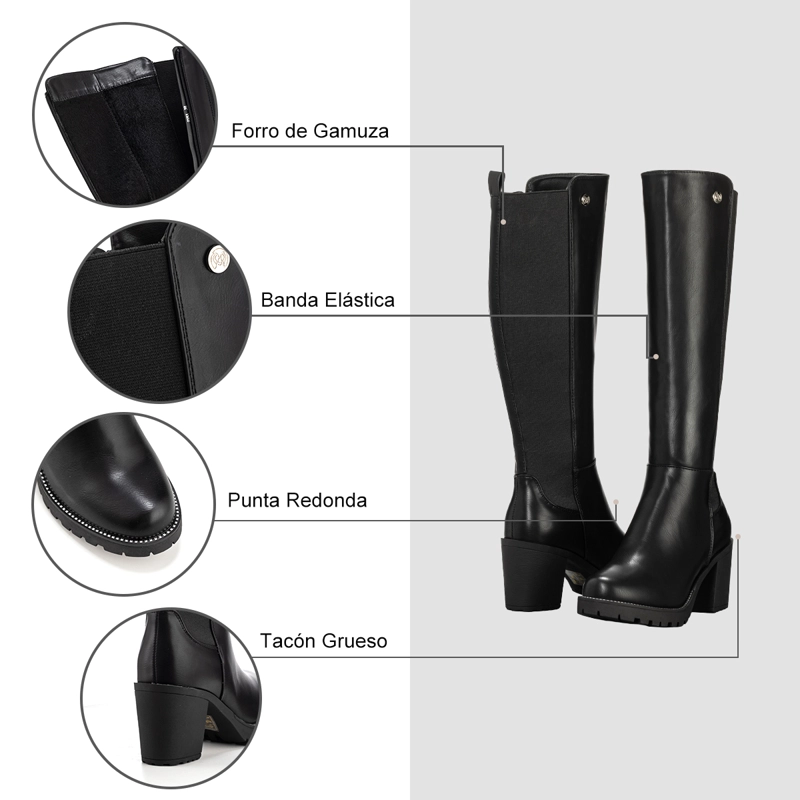 BOTA NEGRO CASUAL MUJER WEIDE ZS53 - 7