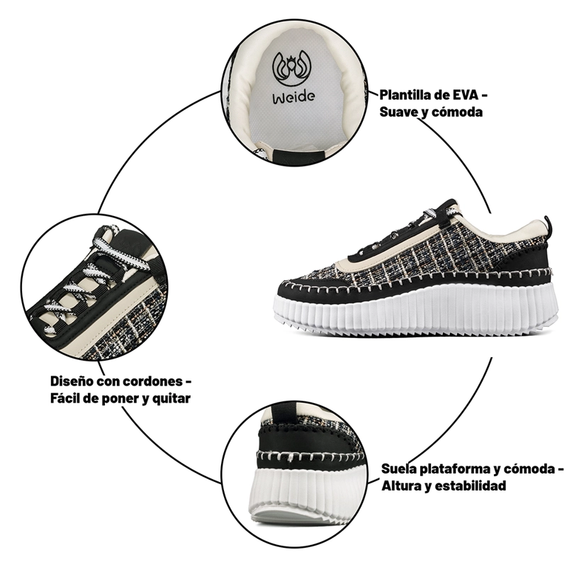 ZAPATILLA CASUAL URBANA VINTAGE DEPORTIVA MUJER WEIDE SL58 - 8