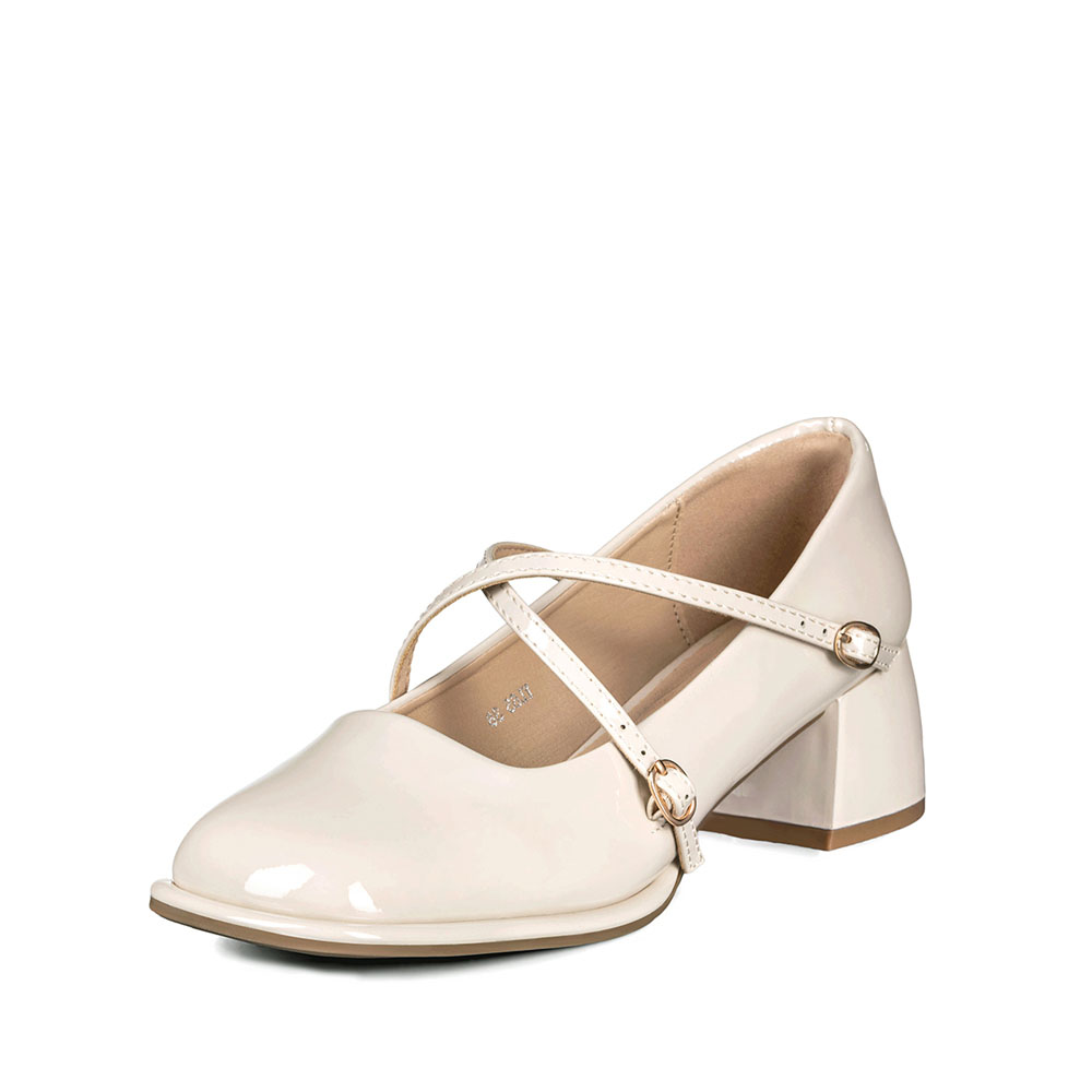 ZAPATO MARY JANE NEGRO PU ACHAROLADO ELEGANTE MUJER WEIDE YL65 - 1