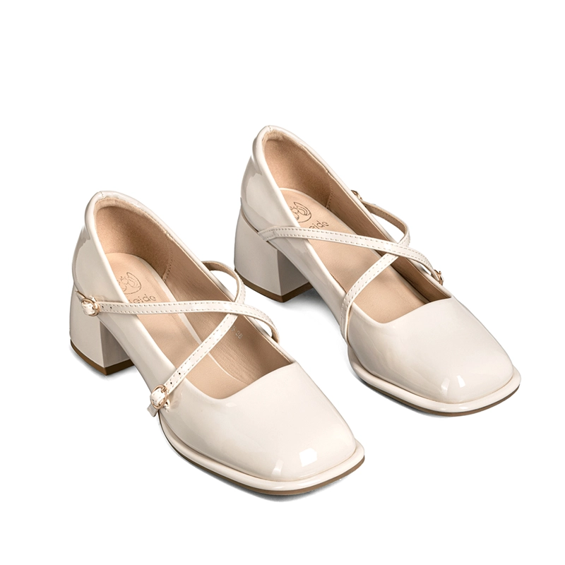 ZAPATO MARY JANE NEGRO PU ACHAROLADO ELEGANTE MUJER WEIDE YL65 - 6