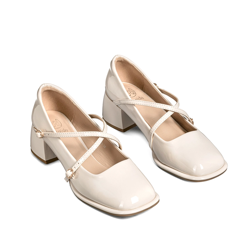 ZAPATO MARY JANE NEGRO PU ACHAROLADO ELEGANTE MUJER WEIDE YL65 - 6